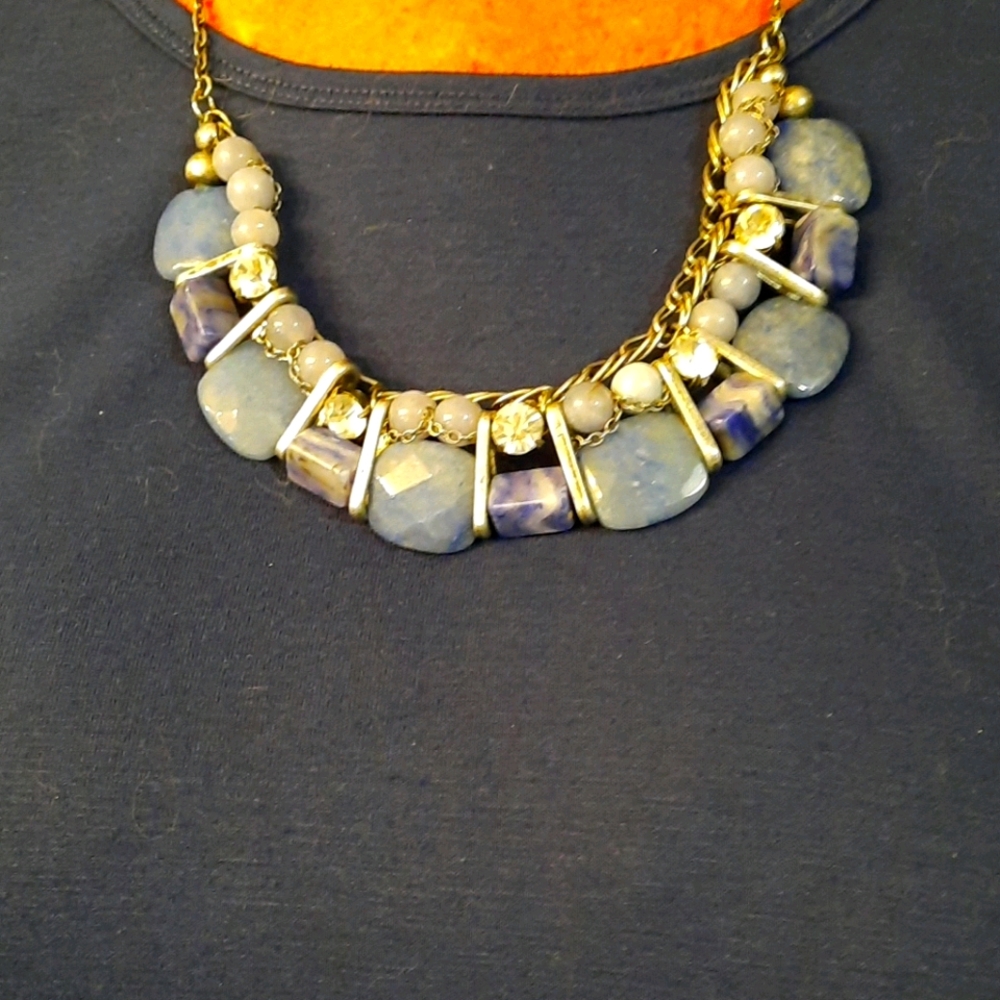 Blue Stone Necklace and earrings